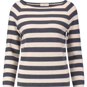 Tory Burch Kim Striped Sweater (Merino Wool)